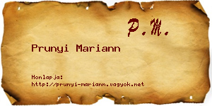 Prunyi Mariann névjegykártya