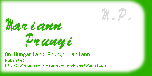 mariann prunyi business card